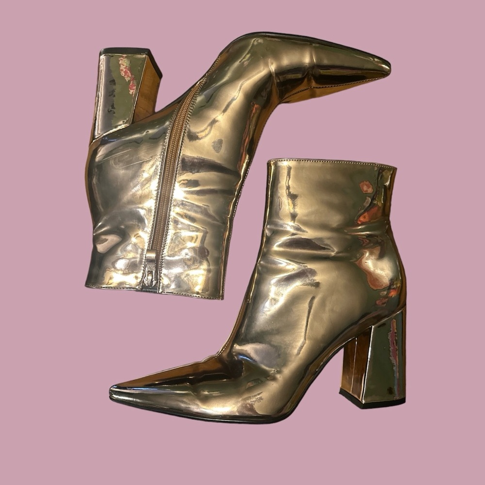 Gold Metallic EGO Healed Boots Womens